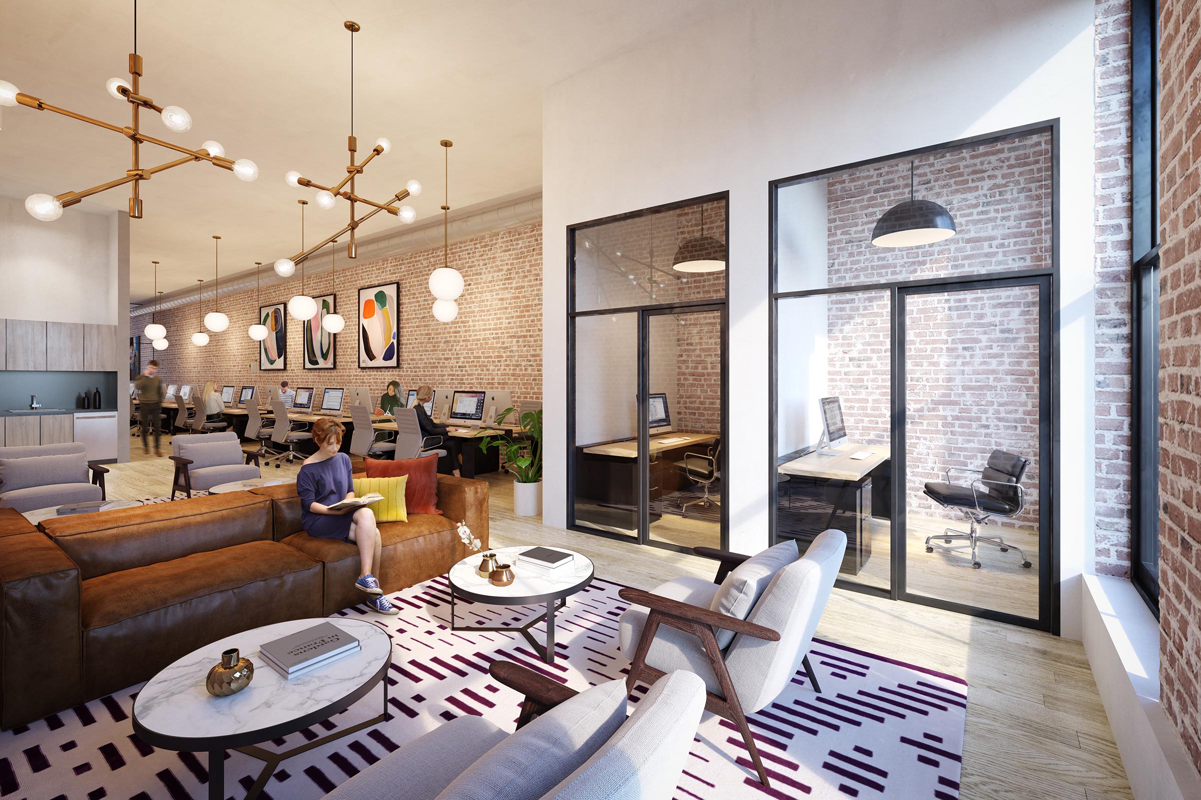 office lounge rendering real estate new york