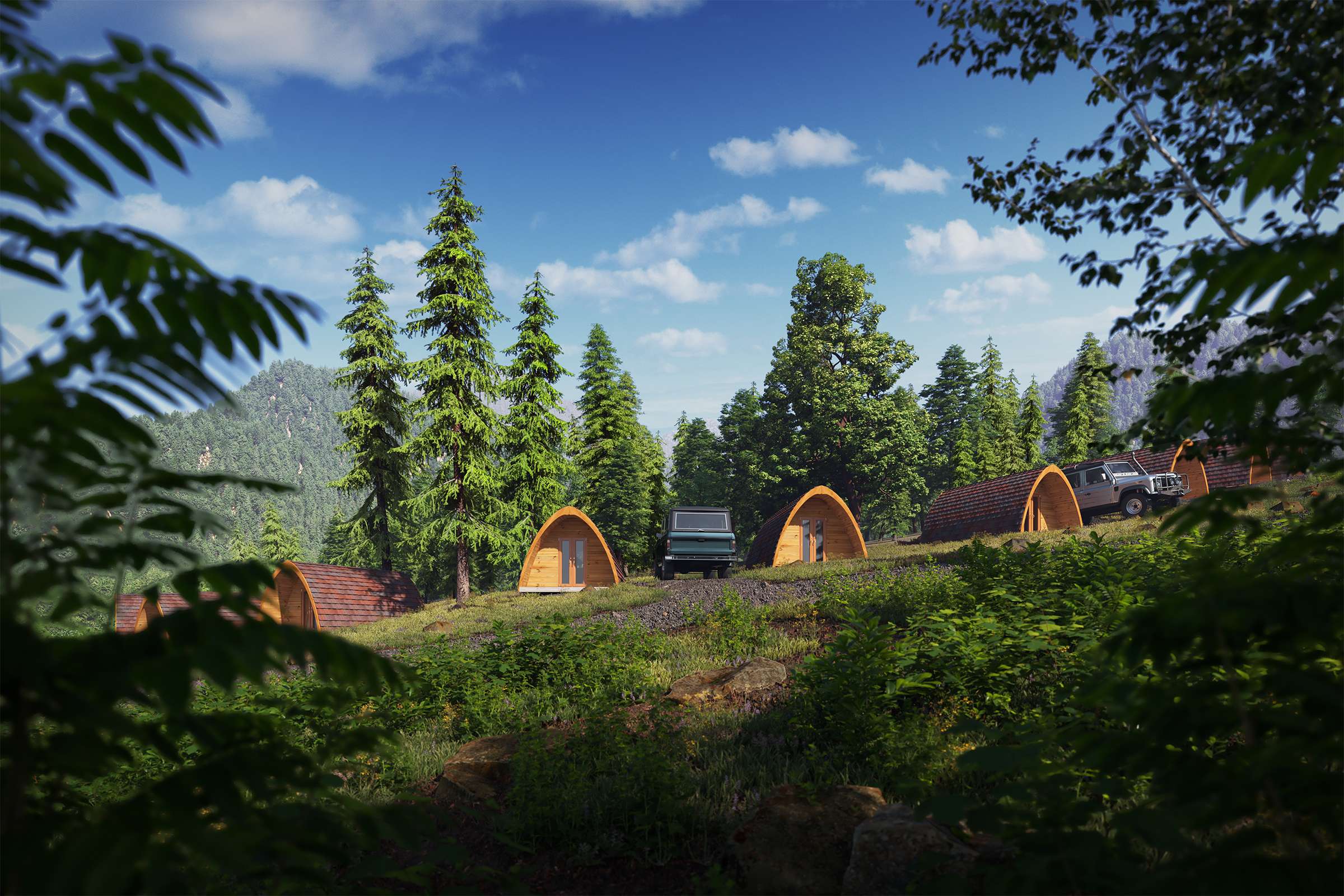 camping hut rendering